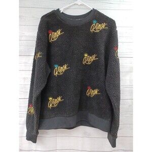 Switch Remarkable Kings Black Sweater Boucle Sz L Crown Embroidery